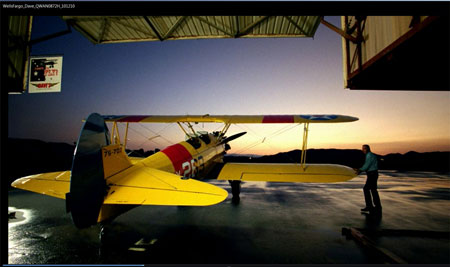 Stearman used in Wells Fargo Comercial "Enterpreneur/Father"